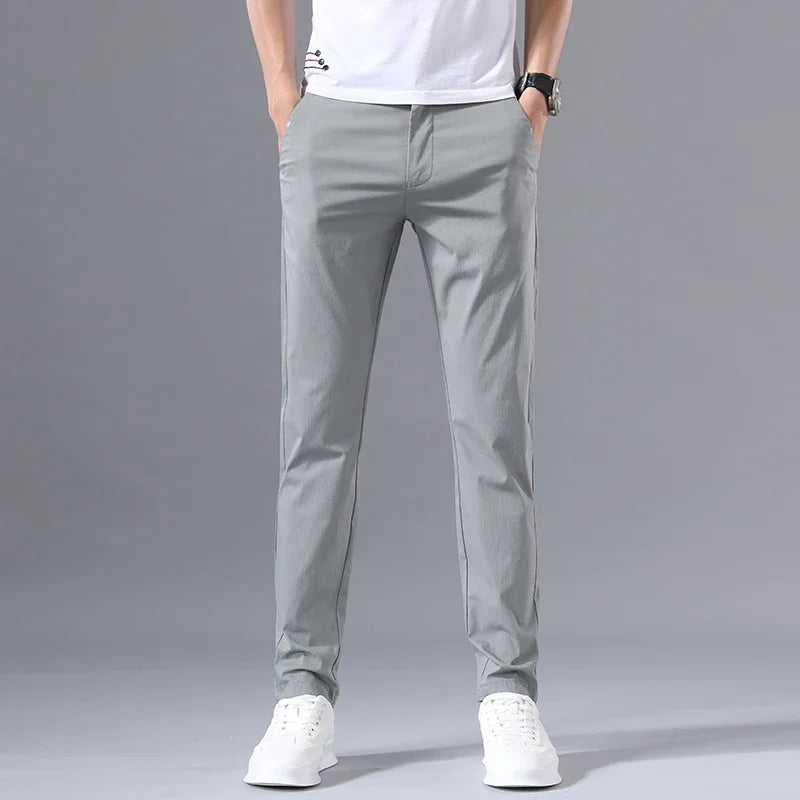 Slim Fit Stretch Cotton Chinos – Men's Lightweight Summer Pants