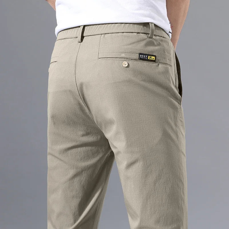 Slim Fit Stretch Cotton Chinos – Men's Lightweight Summer Pants