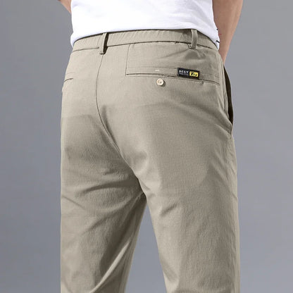 Slim Fit Stretch Cotton Chinos – Men's Lightweight Summer Pants