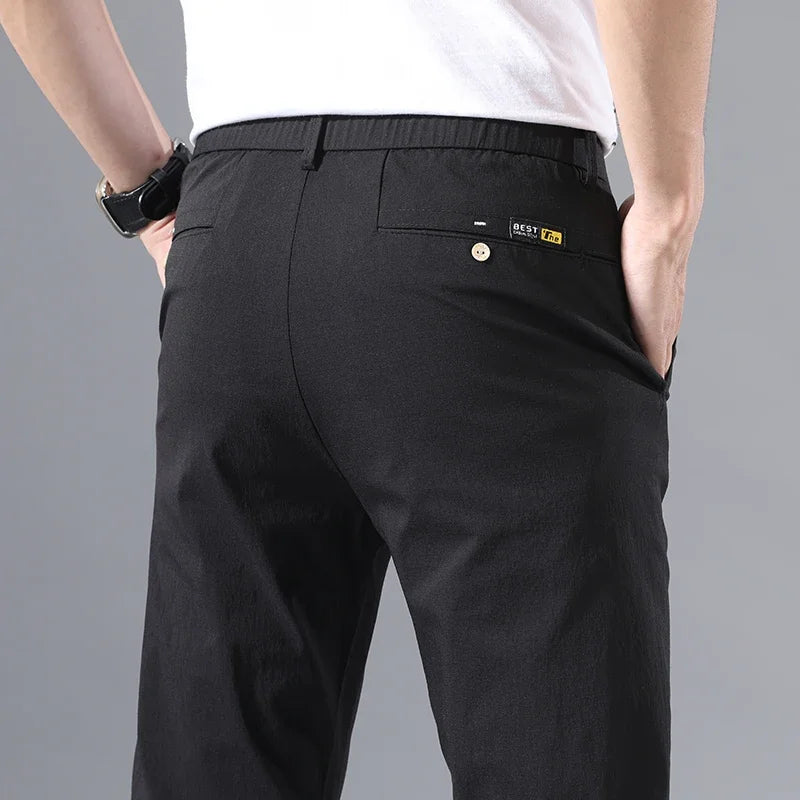 Slim Fit Stretch Cotton Chinos – Men's Lightweight Summer Pants