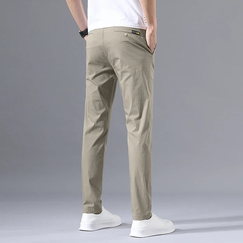 Slim Fit Stretch Cotton Chinos – Men's Lightweight Summer Pants