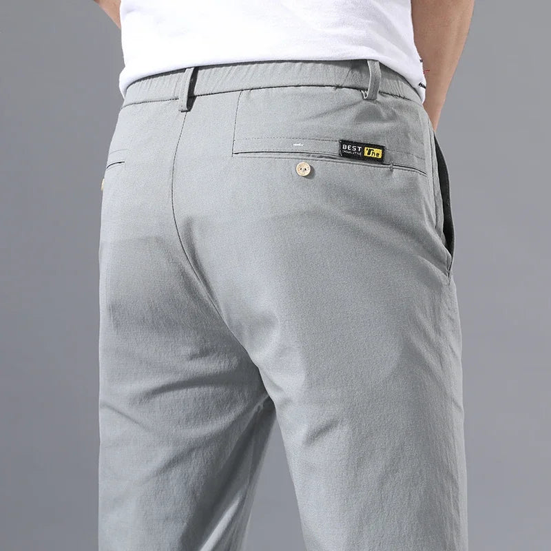 Slim Fit Stretch Cotton Chinos – Men's Lightweight Summer Pants