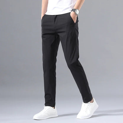 Slim Fit Stretch Cotton Chinos – Men's Lightweight Summer Pants