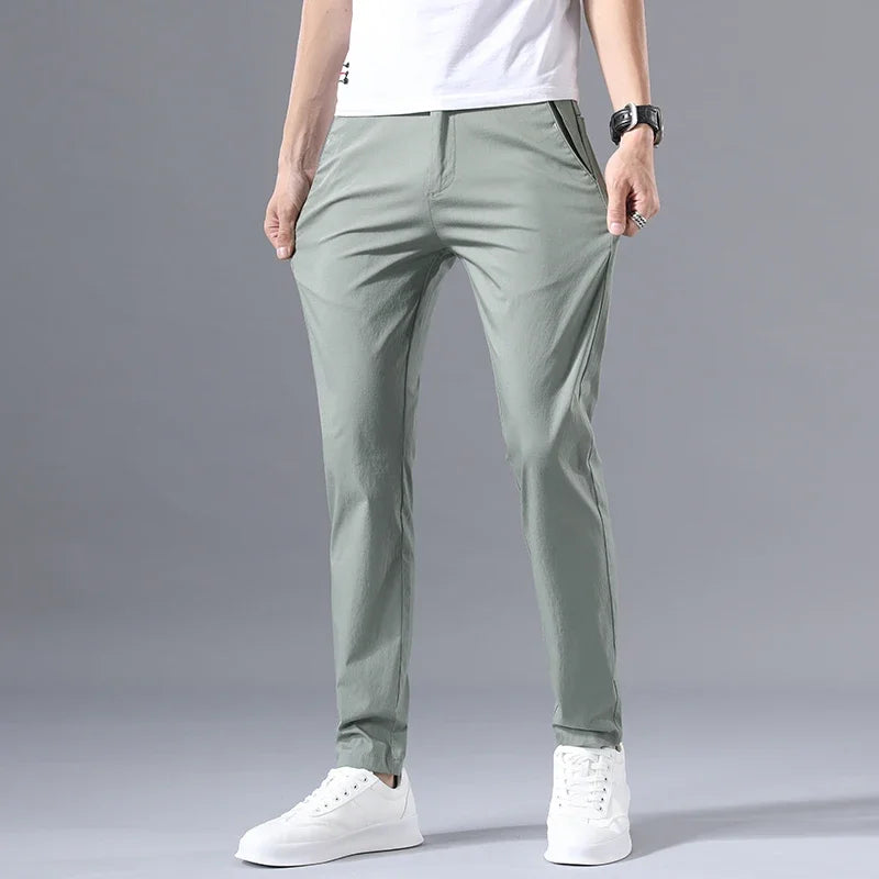Slim Fit Stretch Cotton Chinos – Men's Lightweight Summer Pants